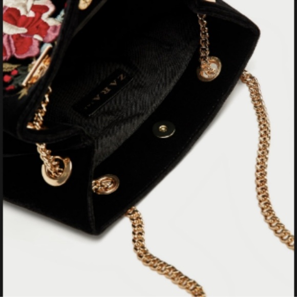 Zara Embroidered black velvet Bag - Picture 14 of 14